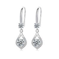 Silver Earring Zircon pavent Sterling, Argent sterling 925, Plaqué de platine, pavé de micro zircon & pour femme, plus de couleurs à choisir Vendu par paire