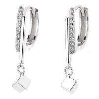 Huggie Hoop Drop Earring, 925 Sterling Silver, plated, micro pave cubic zirconia & for woman 