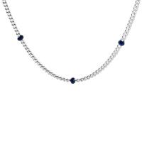 Collier de bijoux en argent , Argent sterling 925, Placage de couleur argentée, unisexe & émail, couleur originale, 455mm, Vendu par PC