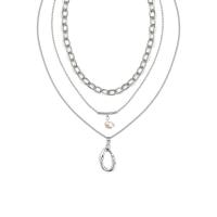 Collier de mode Multi couche, alliage de zinc, avec 7,7,8 chaînes de rallonge, Placage, trois pièces & bijoux de mode & pour femme, plus de couleurs à choisir, 39mm cm, 39.5 cm, 51 cm, Vendu par fixé