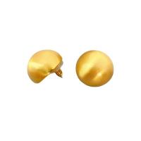 Brass Stud Earring, Dome, plated, for woman 17.8mm 