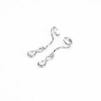 Acier titane Clip boucle d’oreille, avec zircon cubique, larme, poli, bijoux de mode & unisexe & styles différents pour le choix, couleur originale, 45mm, Vendu par PC