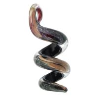 Handgewickelte Anhänger, Lampwork, unisex, gemischte Farben, 18x42x20mm, Bohrung:ca. 4mm, verkauft von PC