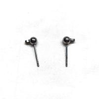 Clou de boucle d'oreille en acier inoxydable, Acier inoxydable 304, Placage galvanique, DIY & normes différentes pour le choix & styles différents pour le choix, noire, Vendu par PC