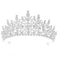 Bridal Tiaras, Zinc Alloy, silver color plated, wedding gift & for woman & with rhinestone, silver color 