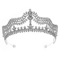 Bridal Tiaras, Zinc Alloy, silver color plated, for woman & with rhinestone, silver color 