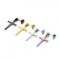 Stainless Steel Drop Earring, 304 Stainless Steel, Cross, fashion jewelry & Unisex 25*16mm,4mm 