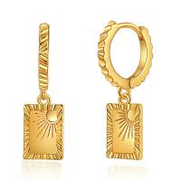 Huggie Hoop Drop Earring, laiton, Plaqué or 18K, bijoux de mode & pour femme, doré, 12*9mm,29mm, Vendu par paire