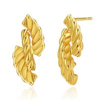 Brass Stud Earring, 18K gold plated, fashion jewelry & for woman, golden 