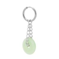 Huggie Hoop Drop Earring, Acier titane, avec chalumeau, beignet, poli, bijoux de mode & unisexe & styles différents pour le choix, vert clair Vendu par PC