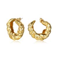 Brass Stud Earring, 18K gold plated, fashion jewelry & for woman, gold 