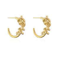 Brass Stud Earring, 18K gold plated & for woman 