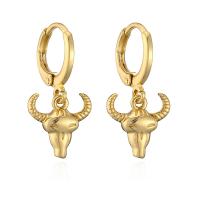 Huggie Hoop Drop Earring, laiton, bœuf, Plaqué or 18K, styles différents pour le choix & pavé de micro zircon & pour femme, Vendu par paire