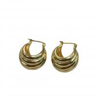 Brass Huggie Hoop Earring, gold color plated, for woman 