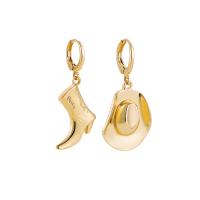 Huggie Hoop Drop Earring, alliage de zinc, Placage de couleur d'or, bijoux de mode & pour femme, 39*20mm,33*18mm, Vendu par paire