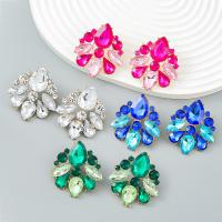 Zinc Alloy Rhinestone Stud Earring, gold color plated, fashion jewelry & for woman & with glass rhinestone & with rhinestone 