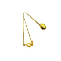 Collier en laiton fait à la main, avec 6cm chaînes de rallonge, ovale, Plaqué d'or 18K, pour femme Environ 43 cm, Vendu par PC