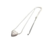 Collier en laiton fait à la main, coeur, Placage de couleur argentée, pour femme Environ 18 pouce, Vendu par PC