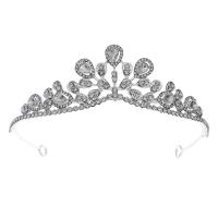 Bridal Tiaras, Zinc Alloy, silver color plated, wedding gift & for woman & with rhinestone, silver color 