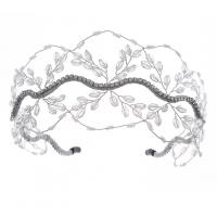 Diadema de Novia, aleación de zinc, con alambre de latón & Cristal, chapado, para mujer & con diamantes de imitación, más colores para la opción, 125x50mm, Vendido por UD