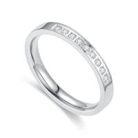 Ehepaar Fingerringe, 316 L Edelstahl, unisex & verschiedene Größen vorhanden & Micro pave Zirkonia, keine, 3x1.8mm, verkauft von PC