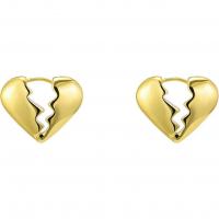 Brass Huggie Hoop Earring, Heart, plated, fashion jewelry & for woman 