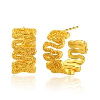 Brass Stud Earring, 18K gold plated, for woman 