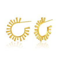 Brass Stud Earring, 18K gold plated, for woman 