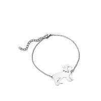 Edelstahl Charm Armband, 304 Edelstahl, mit Verlängerungskettchen von 4cm, Hund, Vakuum-Ionen-Beschichtung, Modeschmuck & für Frau, keine, 28x22mm, Länge:13.5 cm, verkauft von PC