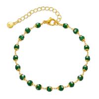 Pulseras de acrílico, metal, con Acrílico, 18K chapado en oro, para mujer, verde, longitud:aproximado 6.7 Inch, Vendido por UD