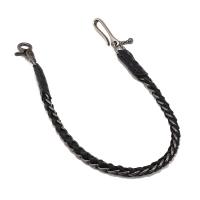 Cowhide Waist Chain, with Iron & Zinc Alloy, fashion jewelry & Unisex, black cm 