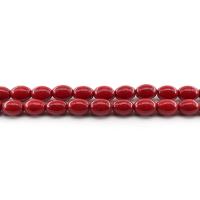 Chalcedony Beads, barrel, polished, dyed & DIY, red Approx 