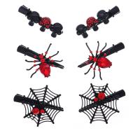 Alligator Hair Clip, Zinc Alloy, gun black plated, Halloween Design & 6 pieces & for woman & with rhinestone 