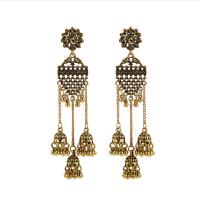 Fashion Fringe Earrings, Zinklegierung, mit Seedbead, Glocke, plattiert, Bohemian-Stil & für Frau & mit Strass, keine, 27-110mm, verkauft von Paar