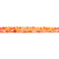 Regenbogen Jade, rund, poliert, DIY, orange, 6mm, ca. 62PCs/Strang, verkauft von Strang