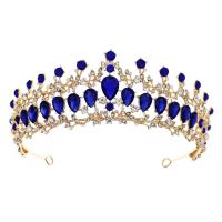 Bridal Tiaras, Zinc Alloy, gold color plated, for woman & with rhinestone 