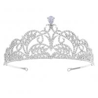 Bridal Tiaras, Zinc Alloy, silver color plated, for woman & with rhinestone, silver color 