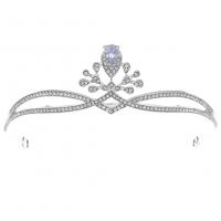 Bridal Tiaras, Zinc Alloy, silver color plated, wedding gift & for woman & with rhinestone, silver color 