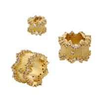 Large Hole Brass Beads, plated, DIY & micro pave cubic zirconia 