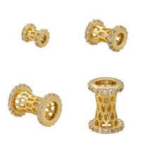 Large Hole Brass Beads, plated, DIY & micro pave cubic zirconia 