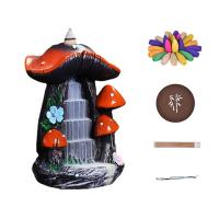 Incense Smoke Flow Backflow Holder Ceramic Incense Burner, Resin, mushroom, half handmade, for home and office & durable 