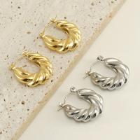 Stainless Steel Hoop Earring, 304 Stainless Steel, Vacuum Ion Plating, fashion jewelry & for woman 