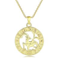 Collier en laiton fait à la main, avec 1.97inch chaînes de rallonge, Plaqué d'or 14K, bijoux de mode & styles différents pour le choix & pour femme, doré, 21mm Environ 15.35 pouce, Vendu par PC