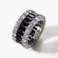 Cubic Zirconia Micro Pave Brass Finger Ring, platinum color plated & micro pave cubic zirconia & for woman 