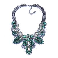 Collar de aleación de cinc con diamantes de imitación, aleación de zinc, con 2.76inch extender cadena, Joyería & para mujer, más colores para la opción, longitud:aproximado 16.93 Inch, Vendido por UD