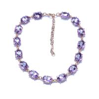 Collar de aleación de cinc con diamantes de imitación, aleación de zinc, con 3.15inch extender cadena, Joyería & diferentes estilos para la opción & para mujer, más colores para la opción, longitud:aproximado 16.54 Inch, aproximado 8.66 Inch, Vendido por UD