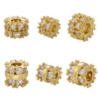 Cubic Zirconia Micro Pave Brass Beads, plated, DIY & micro pave cubic zirconia 