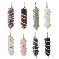 Gemstone Brass Pendants, with Gemstone, fashion jewelry & Unisex 