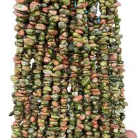 Edelstein-Chips, Unakite, Unregelmäßige, poliert, DIY, 3x5mm, Länge:80 cm, ca. 300PCs/Strang, verkauft von Strang