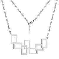 Edelstahl Schmuck Halskette, 304 Edelstahl, mit Verlängerungskettchen von 5, Geometrisches Muster, plattiert, Modeschmuck & unisex, keine, 45.3x24.4mm, Länge:45 cm, verkauft von PC